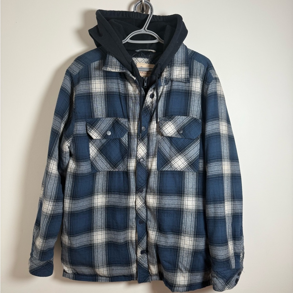 Boston Traders Navy and White Plaid Shirt Jacket